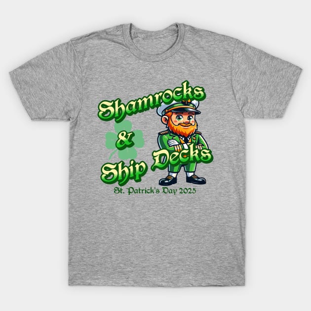 Shamrocks And Ship Decks Cruise Wear St Patrick's Day 2025 T-Shirt by Yesteeyear